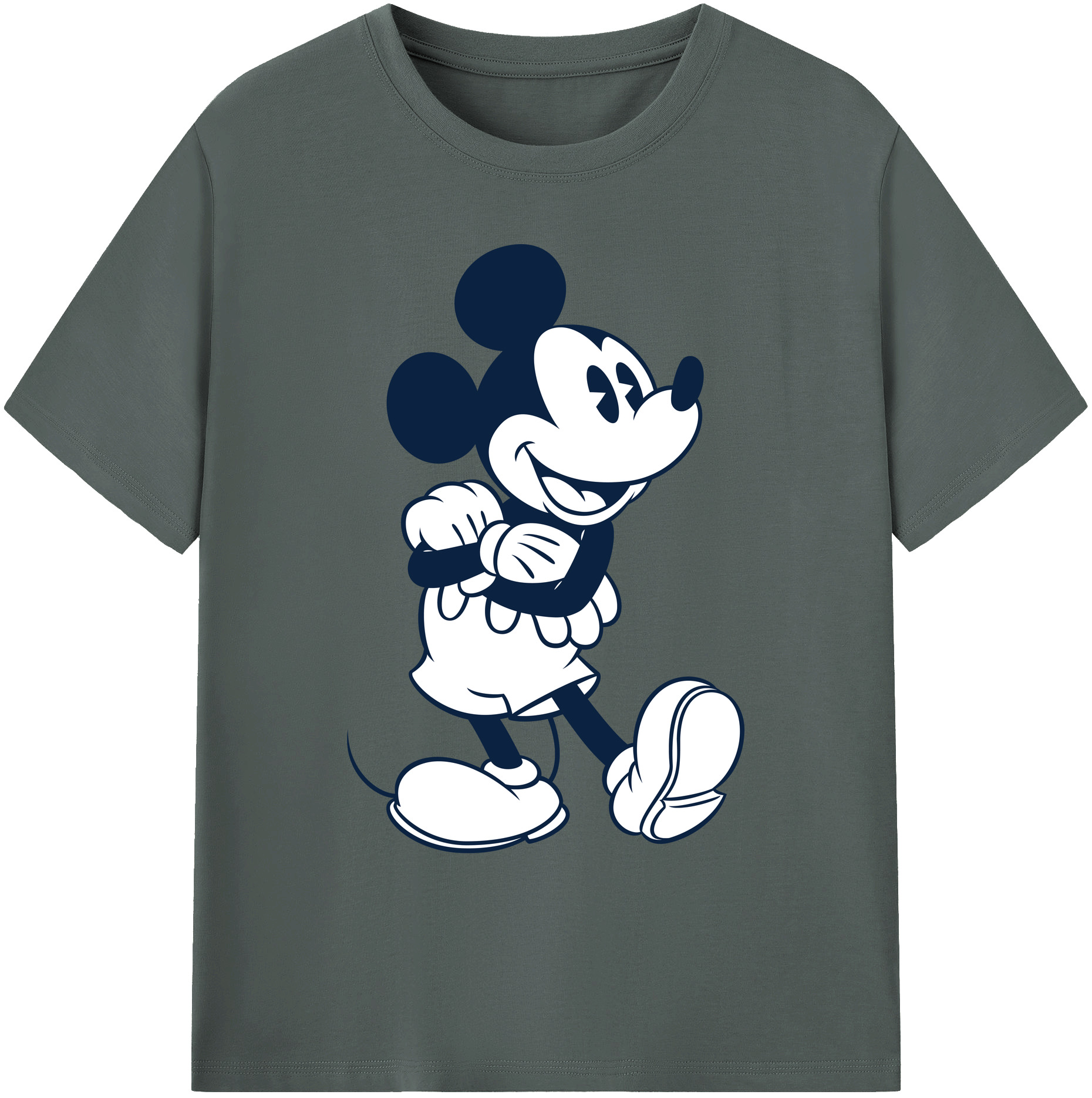 ミッキーマウス Mickey Mouse 綿100％ メンズ半袖Tシャツ｜肌触りやわらか＆通気性